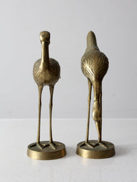 mid century brass cranes figurines pair