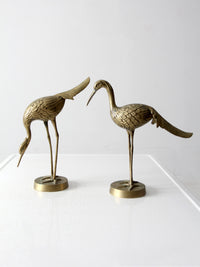 mid century brass cranes figurines pair