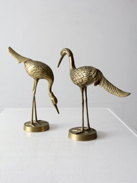 mid century brass cranes figurines pair