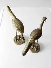 mid century brass cranes figurines pair