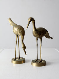 mid century brass cranes figurines pair