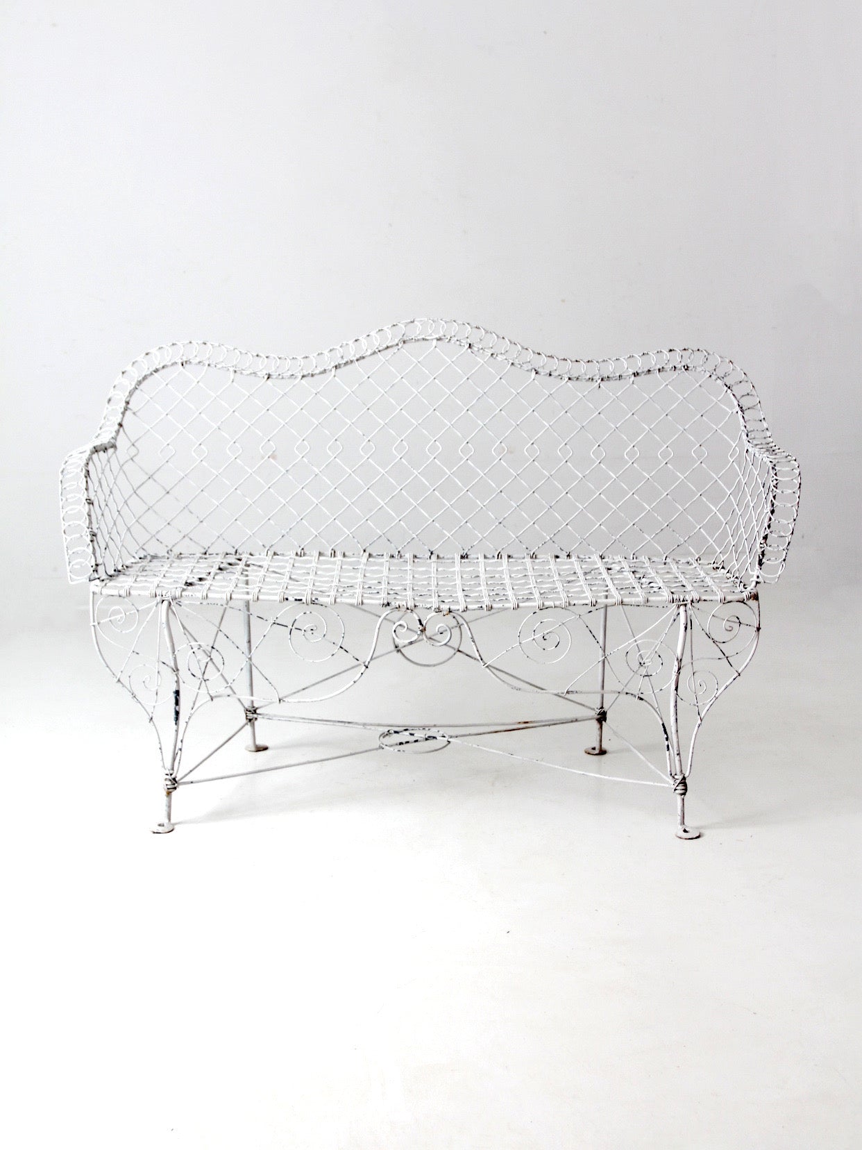 antique Victorian wire garden bench