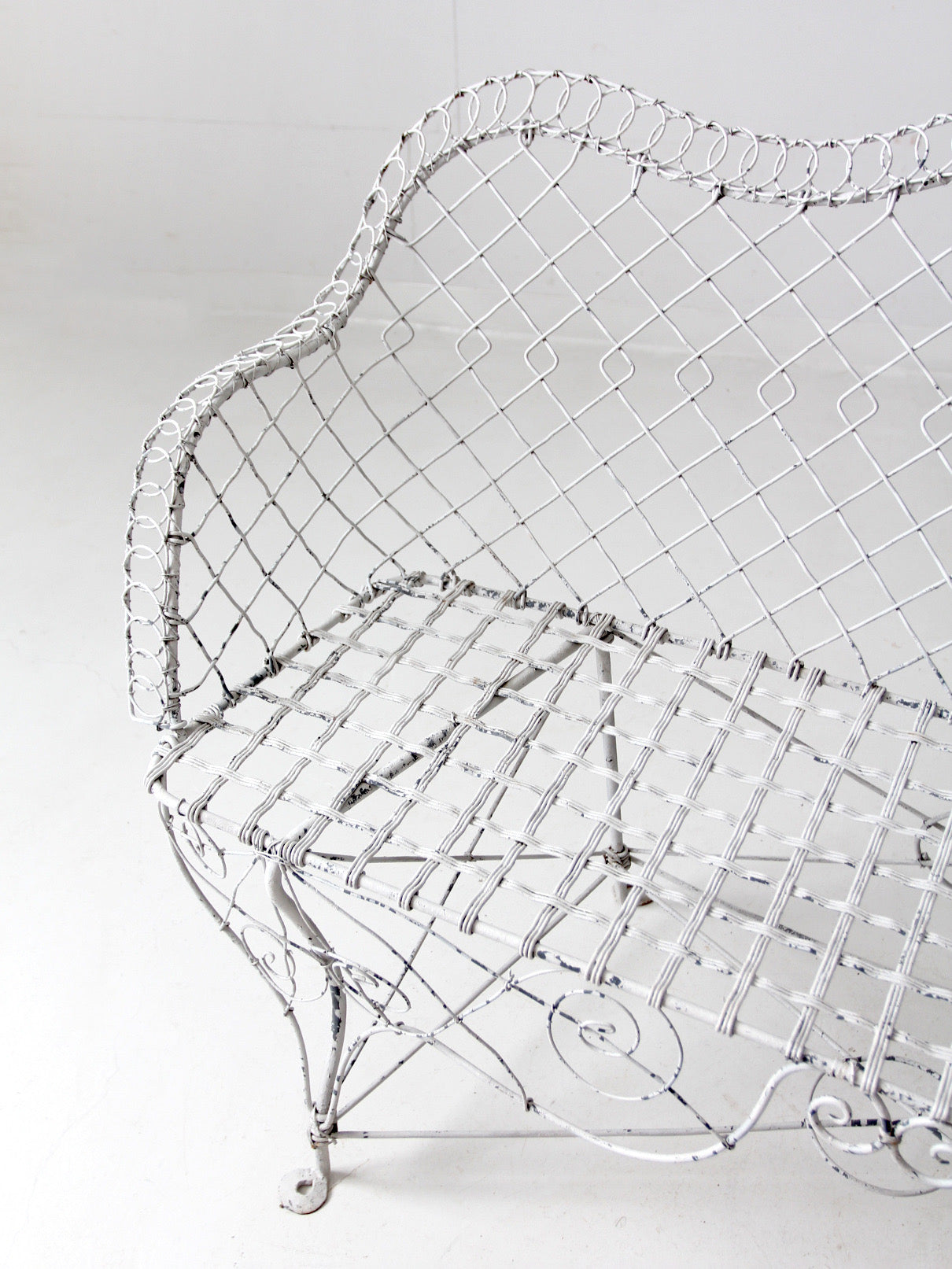 antique Victorian wire garden bench