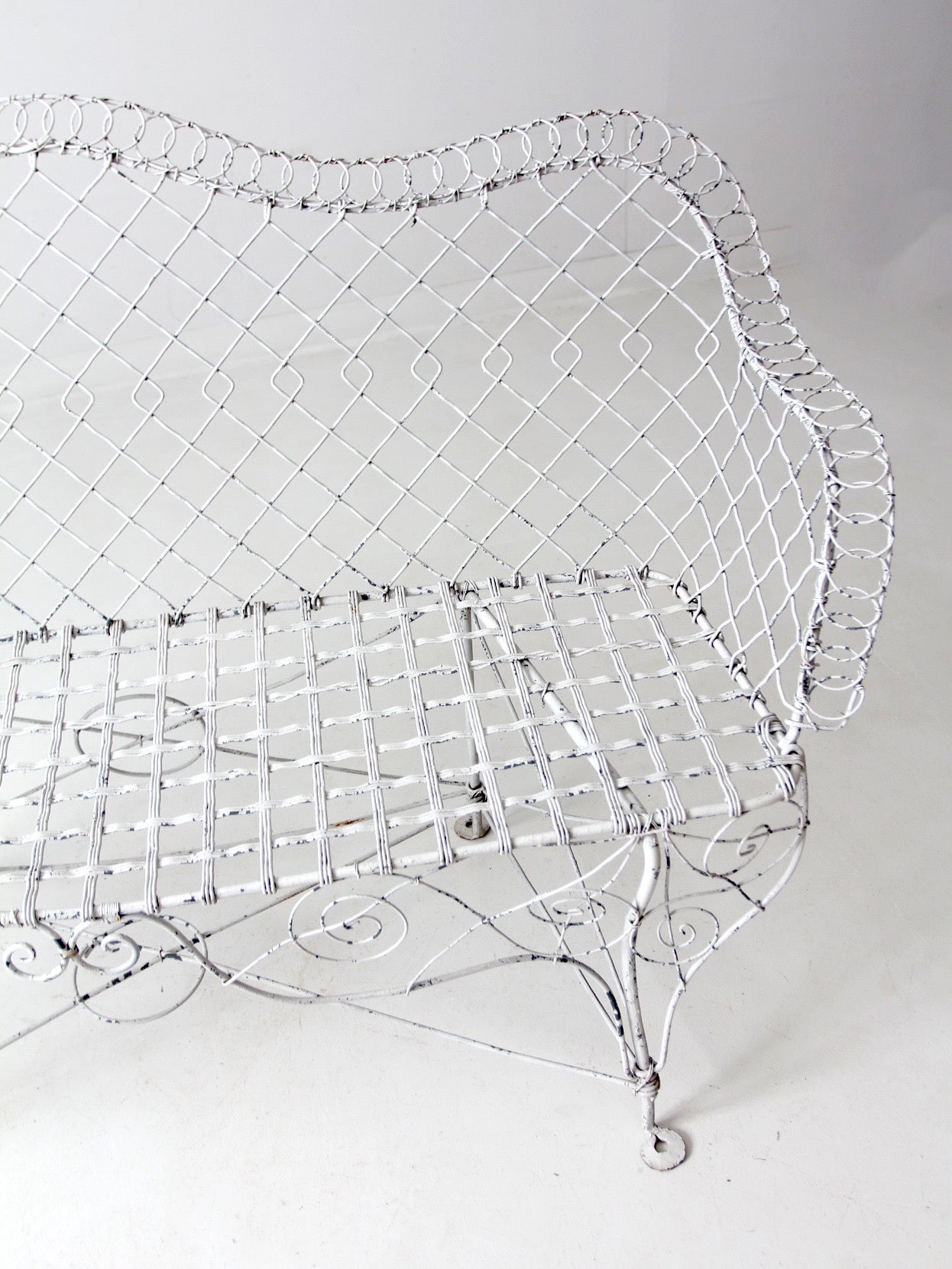 antique Victorian wire garden bench