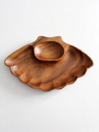 mid century monkey pod wood tray