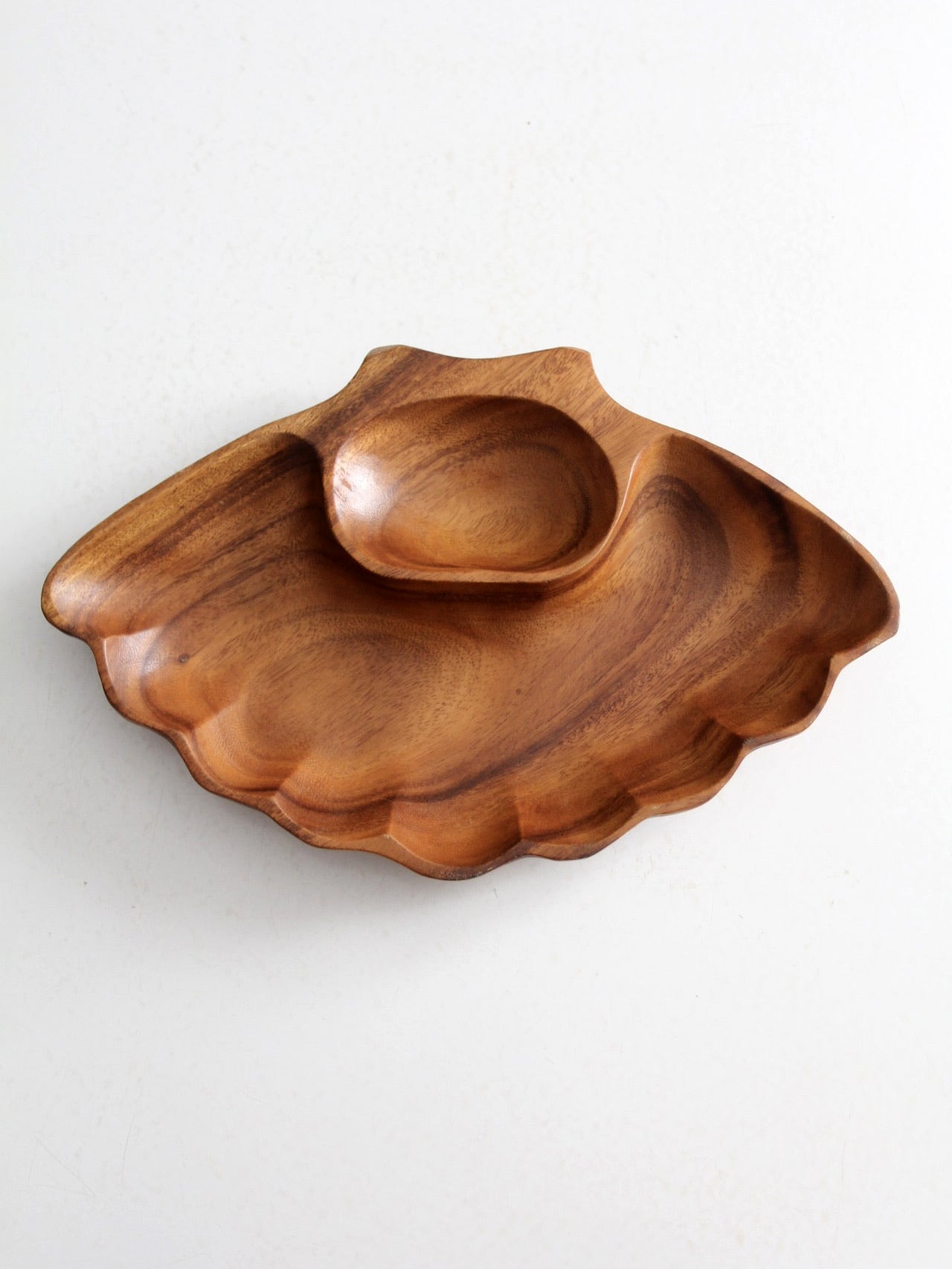 mid century monkey pod wood tray