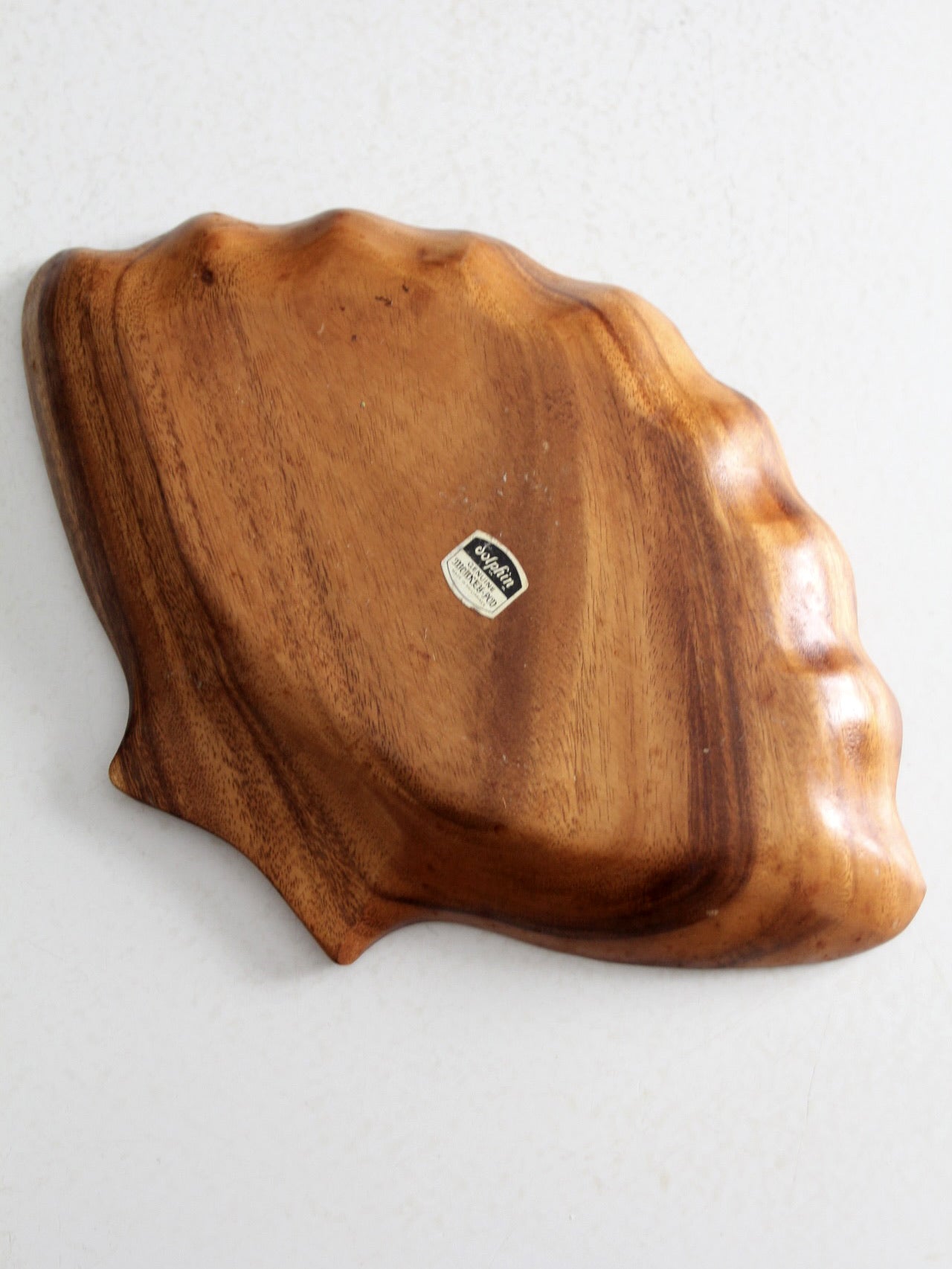 mid century monkey pod wood tray