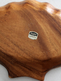 mid century monkey pod wood tray