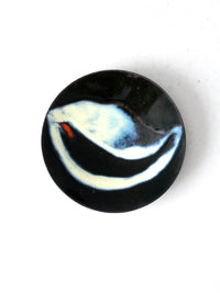 vintage enamel plated copper dish