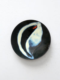 vintage enamel plated copper dish