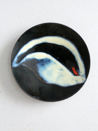 vintage enamel plated copper dish