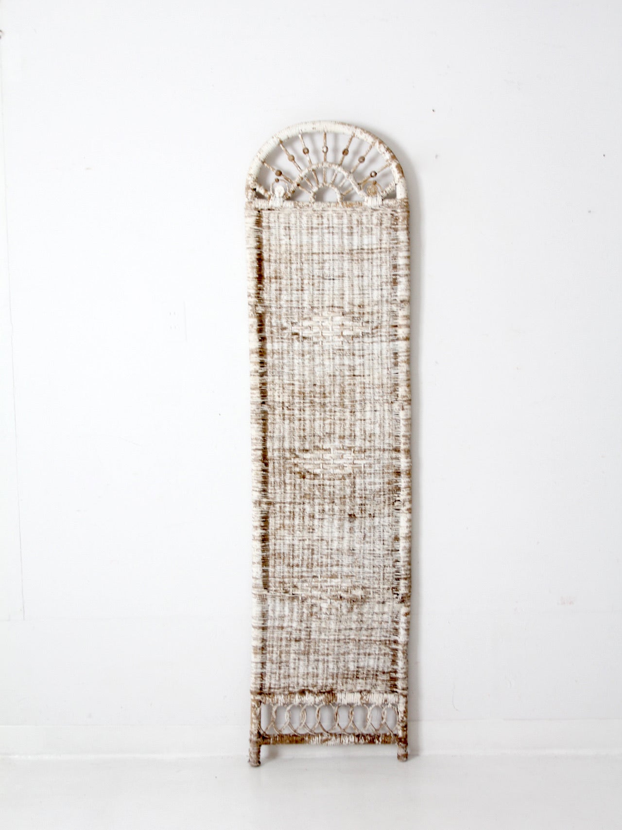 antique white wicker wall panel
