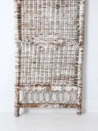 antique white wicker wall panel