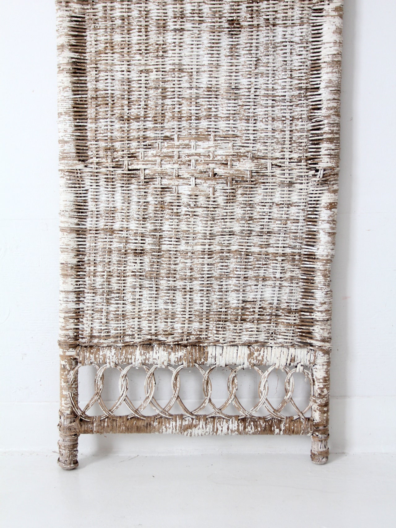 antique white wicker wall panel