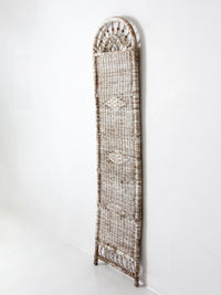 antique white wicker wall panel