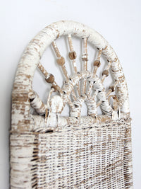 antique white wicker wall panel