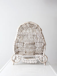 vintage white wicker bird cage