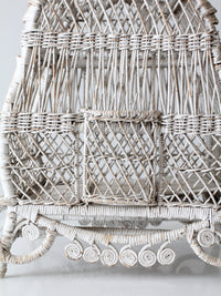vintage white wicker bird cage