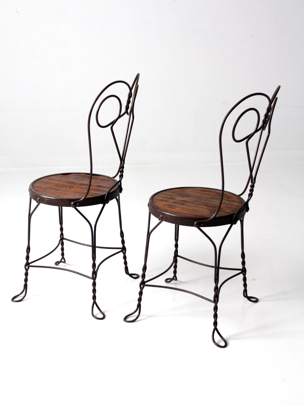 antique ice cream parlor bistro chair pair