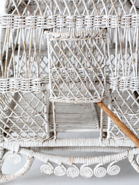 vintage white wicker bird cage