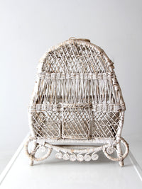 vintage white wicker bird cage