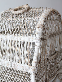 vintage white wicker bird cage
