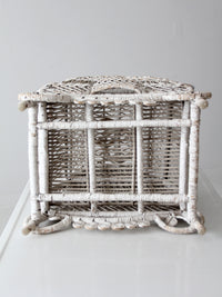 vintage white wicker bird cage