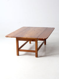 vintage pine drop leaf coffee table