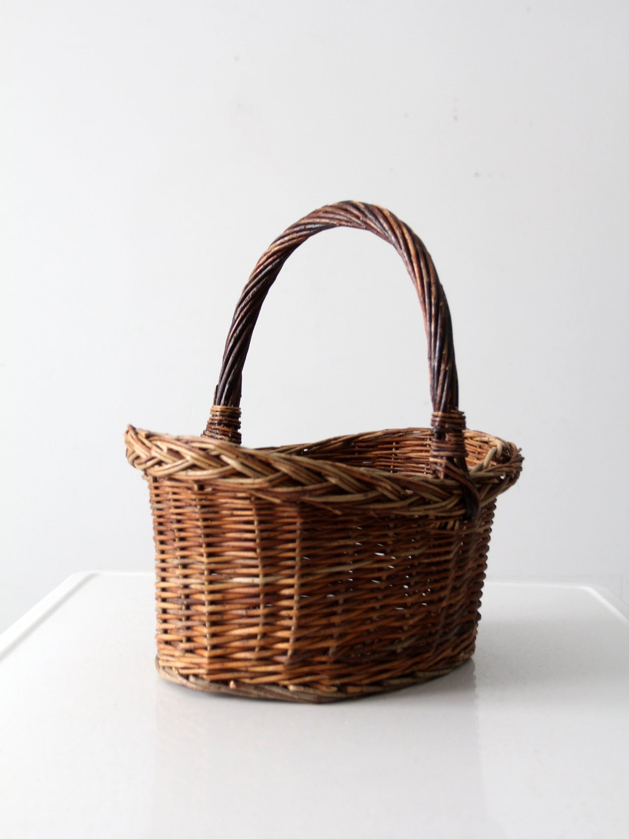 vintage wicker handle basket
