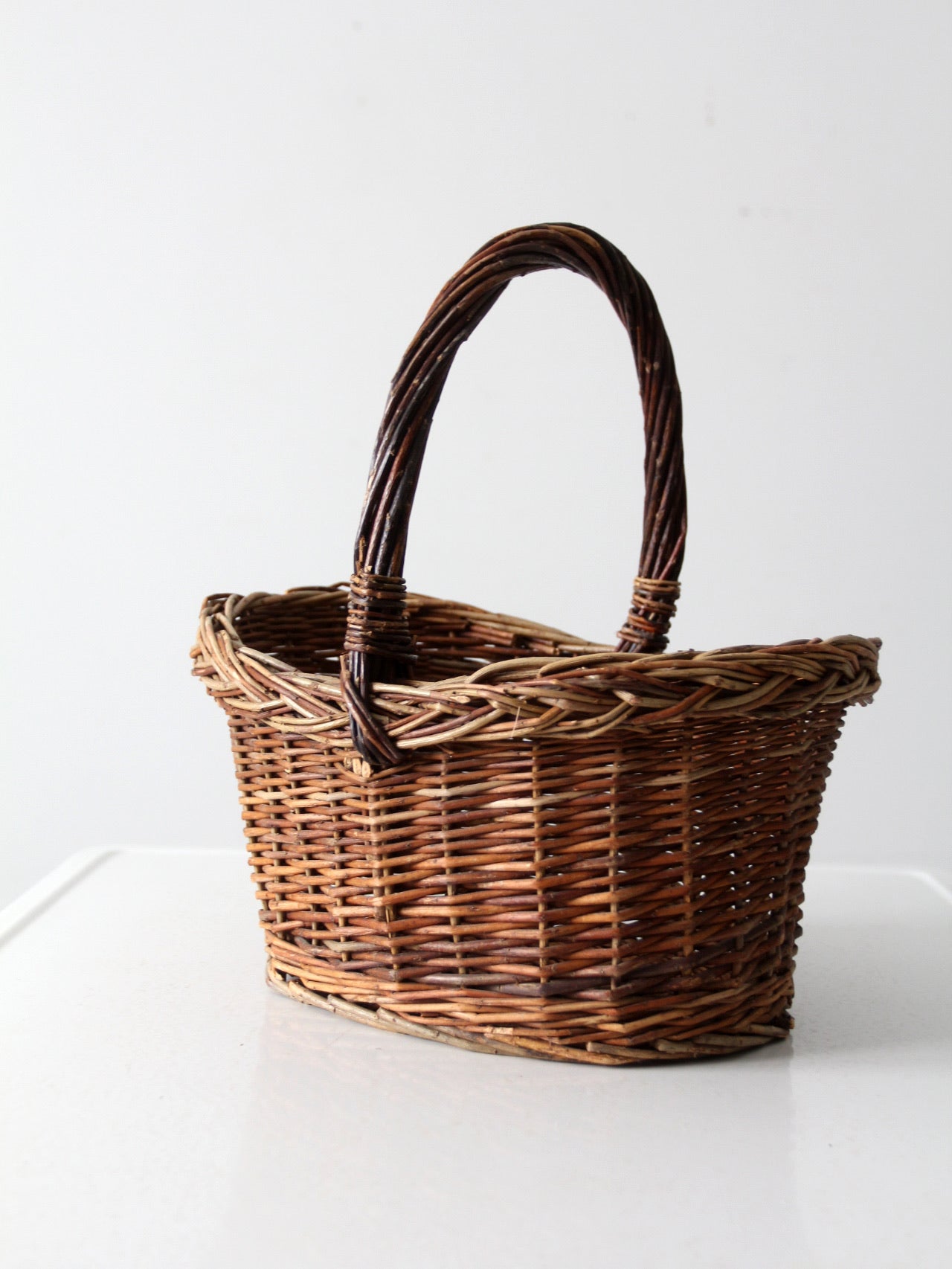 vintage wicker handle basket