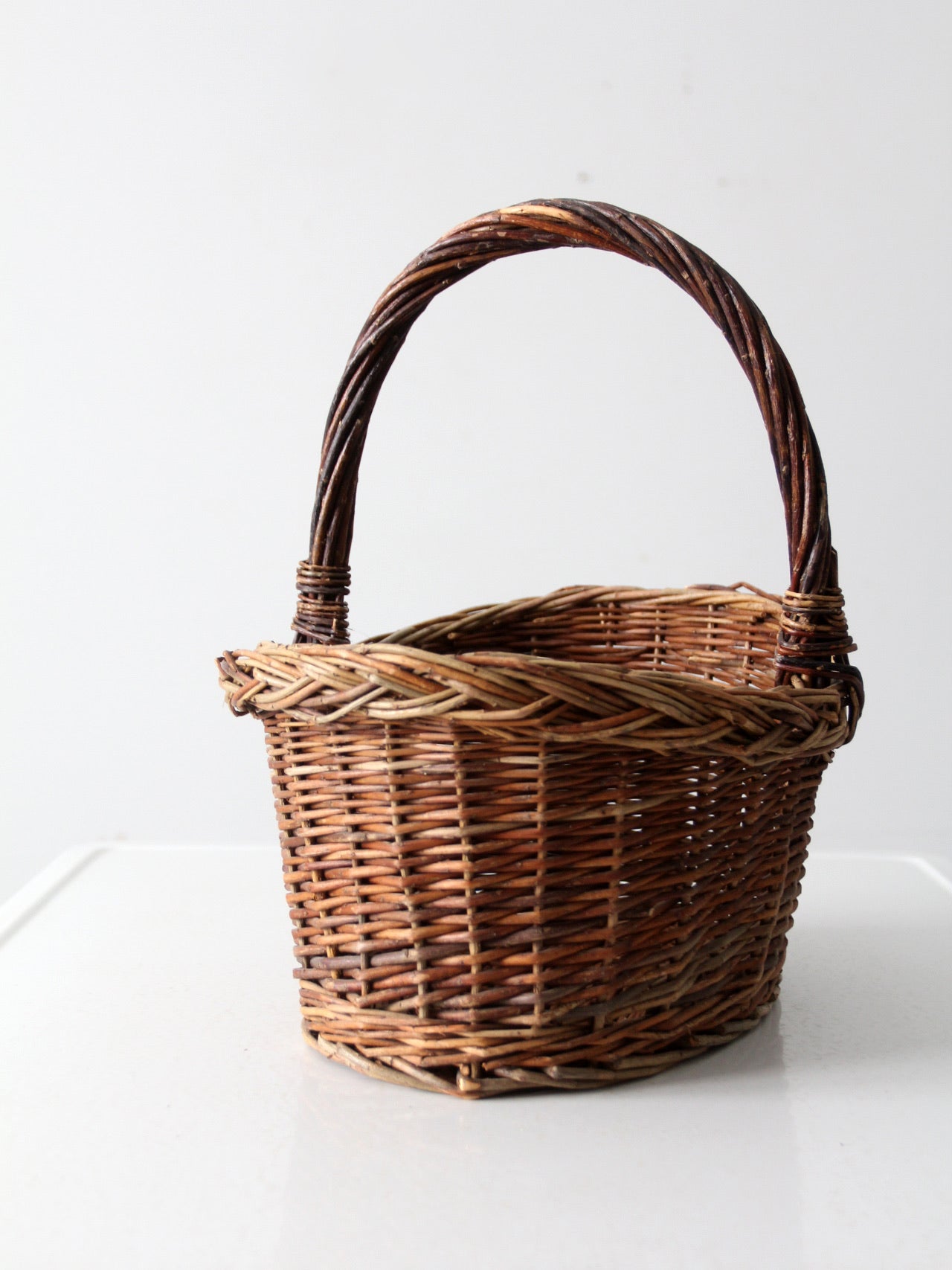 vintage wicker handle basket