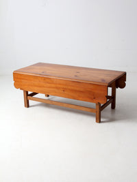 vintage pine drop leaf coffee table