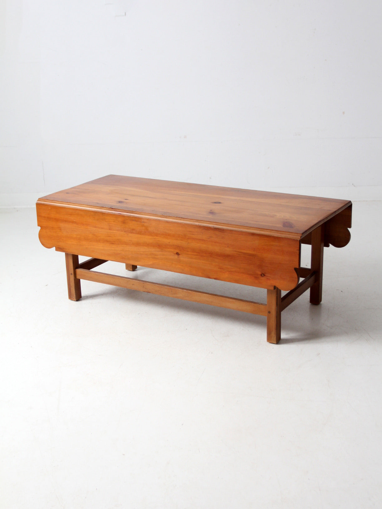 vintage pine drop leaf coffee table