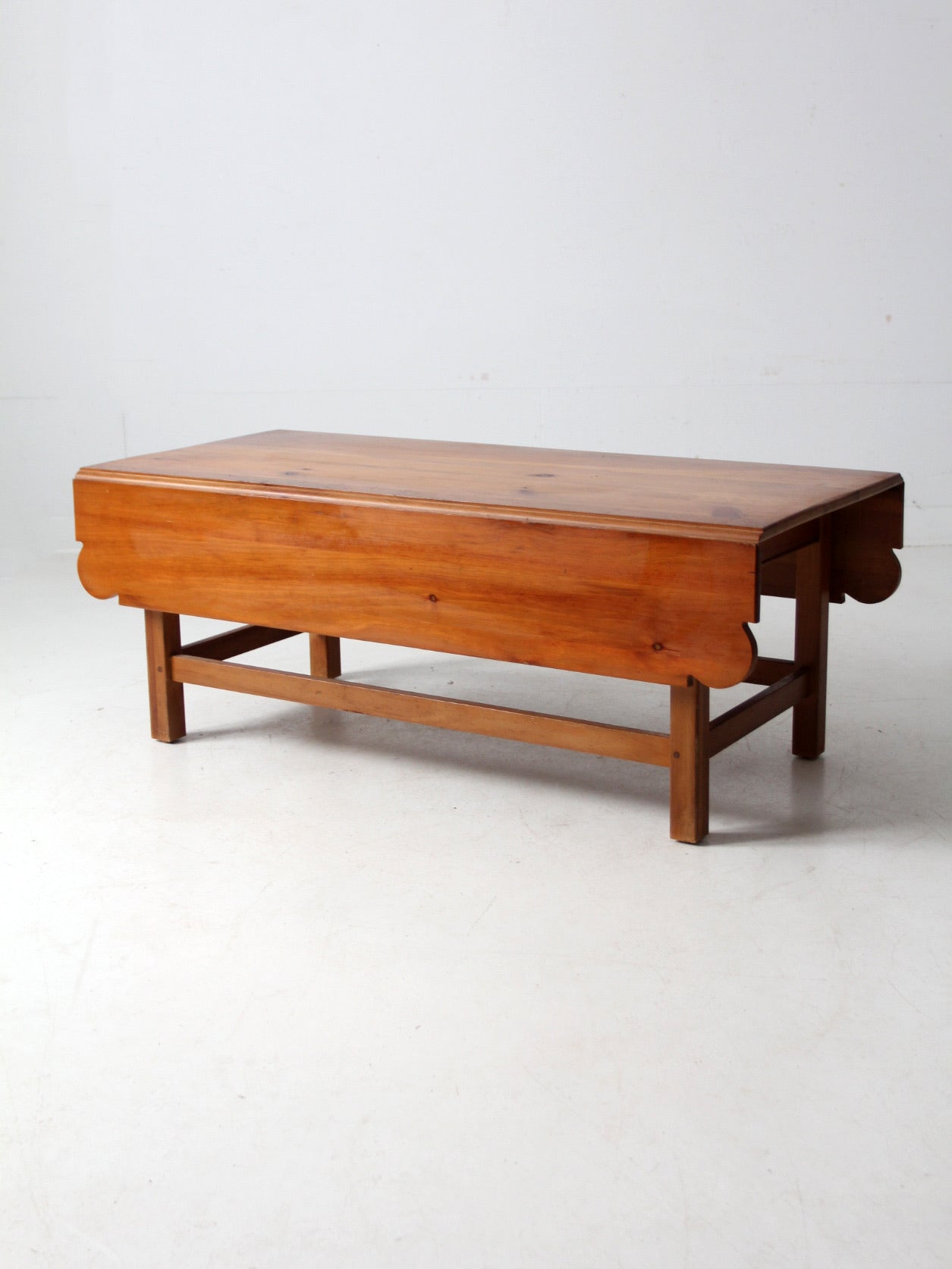 vintage pine drop leaf coffee table