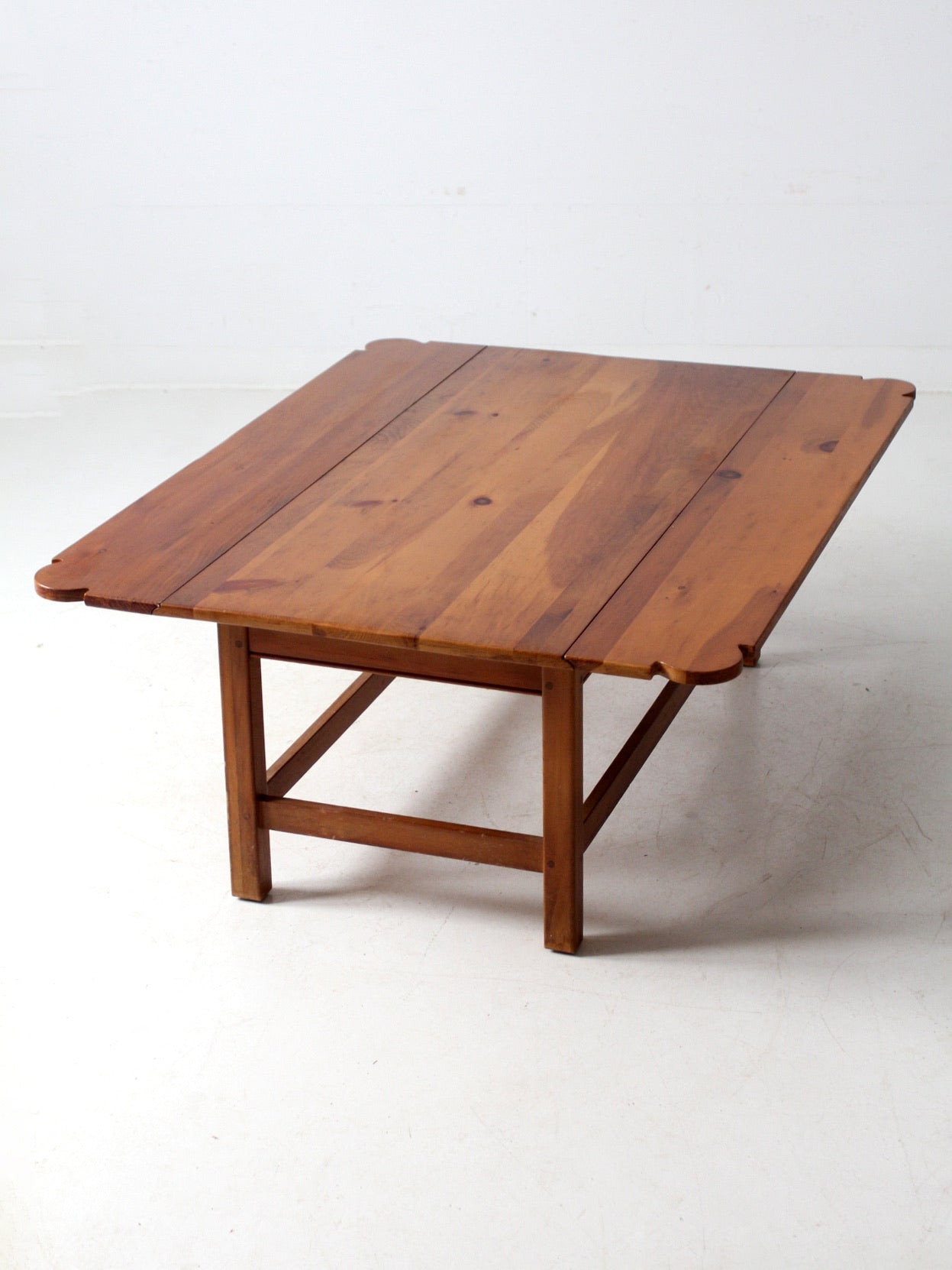 vintage pine drop leaf coffee table