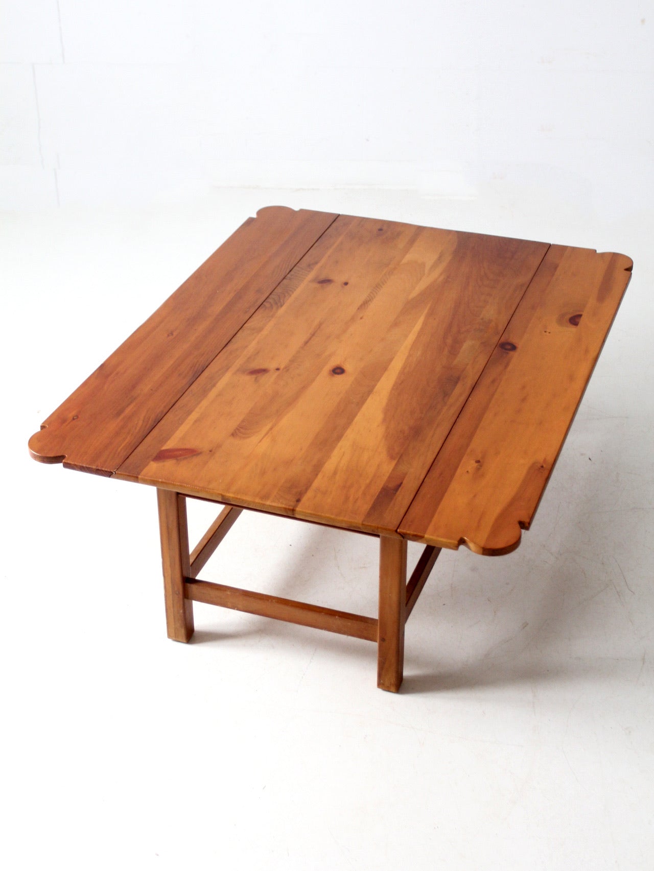 vintage pine drop leaf coffee table