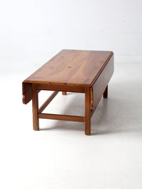 vintage pine drop leaf coffee table