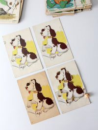 mid-century children's lacing cards set