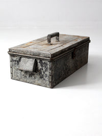 antique galvanized metal tool box