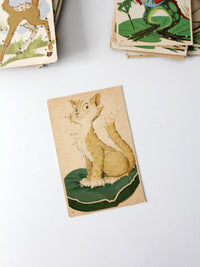 mid-century children's lacing cards set