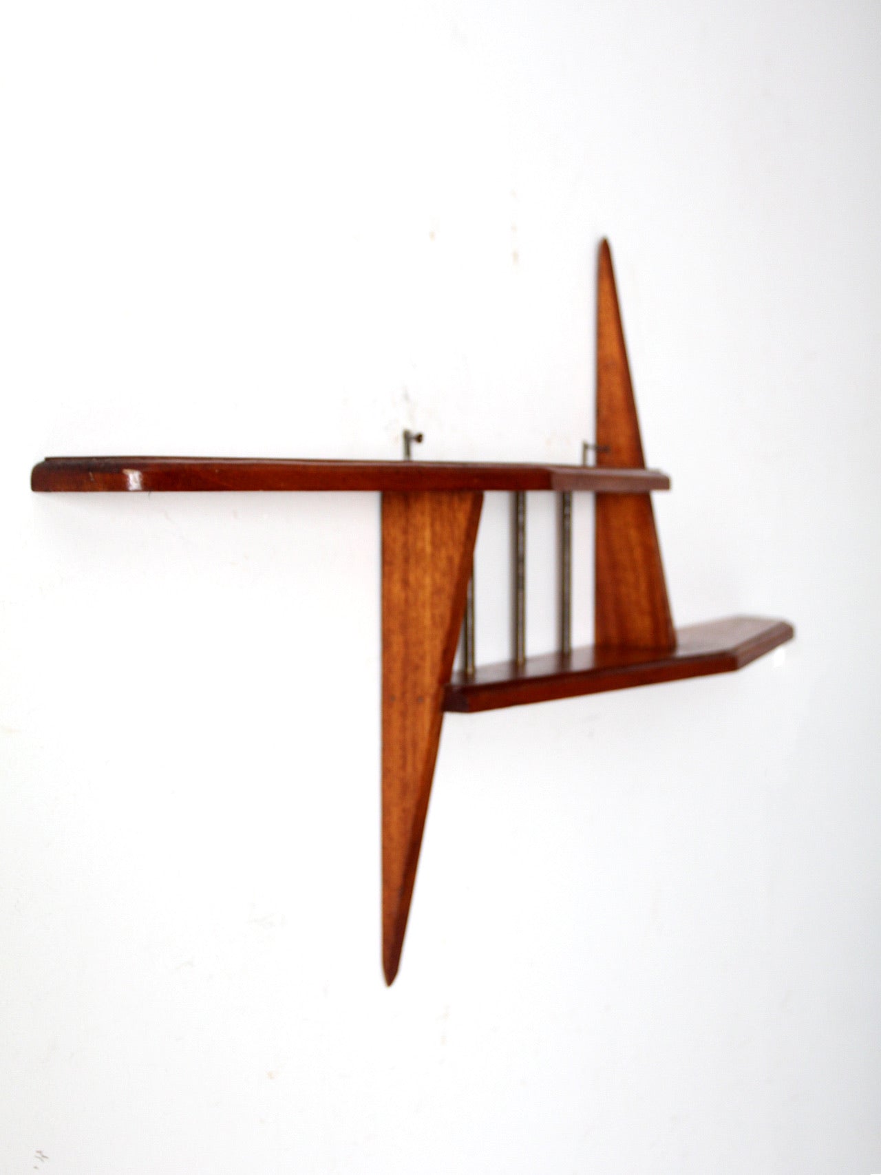 mid century asymmetrical wall shelf