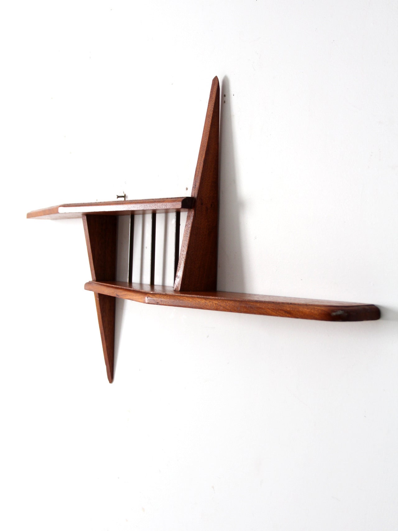 mid century asymmetrical wall shelf