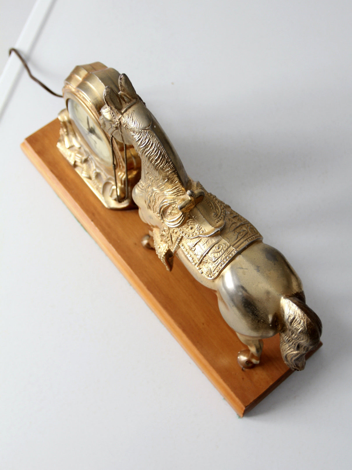 mid century United self-starting horse clock