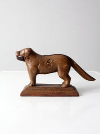 antique painted cast iron dog nut cracker