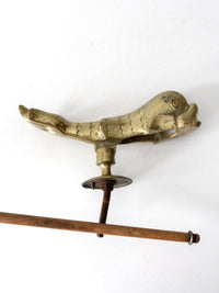 vintage Maltese brass fish door knocker