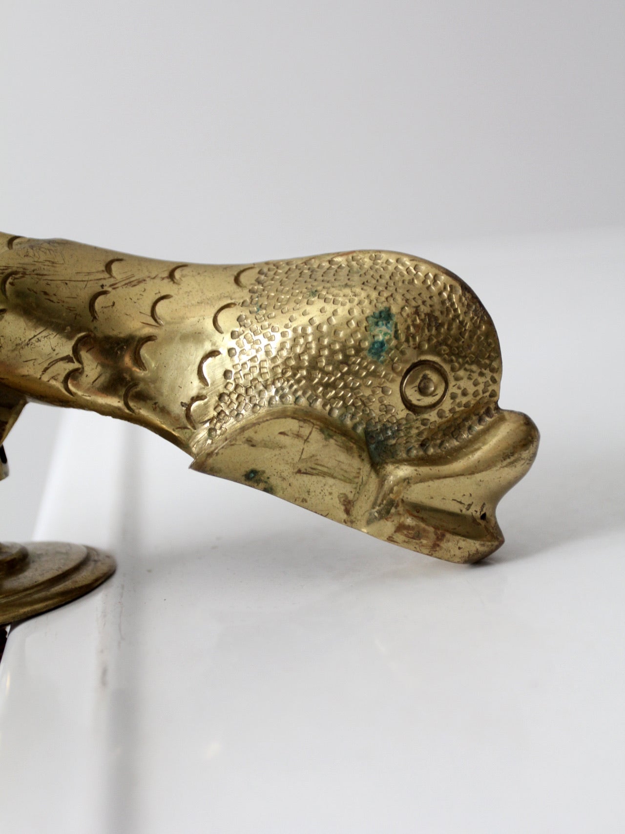 vintage Maltese brass fish door knocker