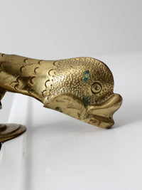 vintage Maltese brass fish door knocker
