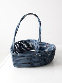 vintage heart shaped blue basket