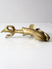vintage Maltese brass fish door knocker