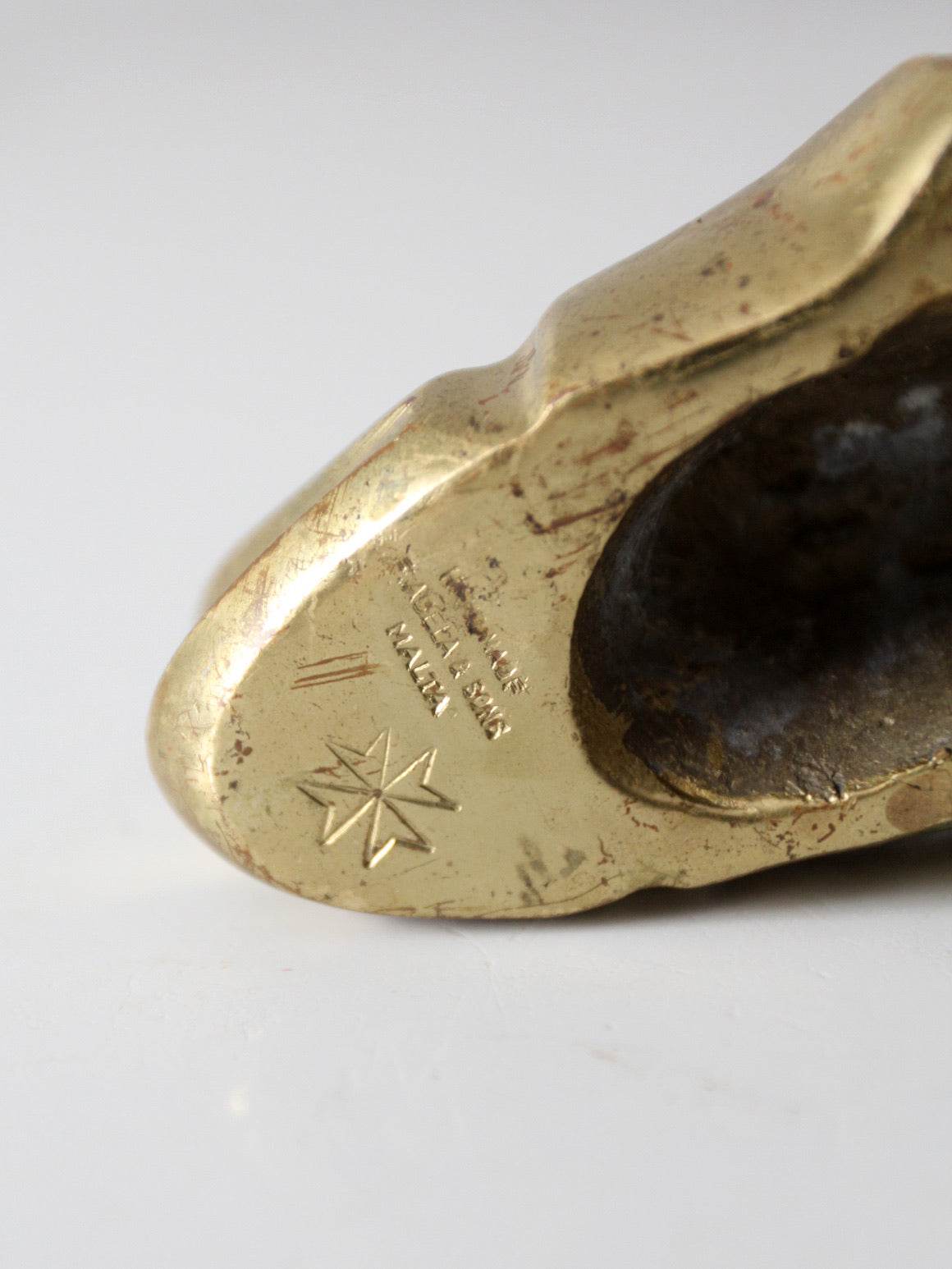 vintage Maltese brass fish door knocker